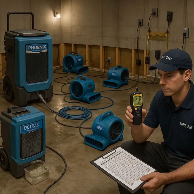 Structural Drying and Dehumidification process in Wayne, MI